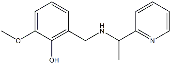 2-methoxy-6-({[1-(pyridin-2-yl)ethyl]amino}methyl)phenol Struktur