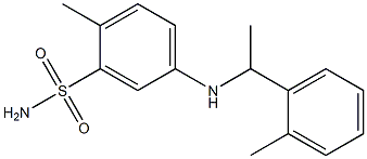 2-methyl-5-{[1-(2-methylphenyl)ethyl]amino}benzene-1-sulfonamide Struktur