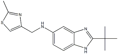 2-tert-butyl-N-[(2-methyl-1,3-thiazol-4-yl)methyl]-1H-1,3-benzodiazol-5-amine Struktur