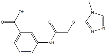 3-({[(4-methyl-4H-1,2,4-triazol-3-yl)thio]acetyl}amino)benzoic acid Struktur