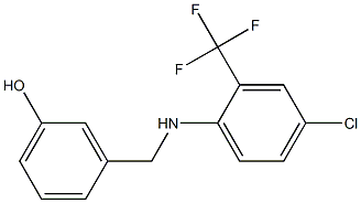 3-({[4-chloro-2-(trifluoromethyl)phenyl]amino}methyl)phenol Struktur