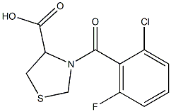 3-(2-chloro-6-fluorobenzoyl)-1,3-thiazolidine-4-carboxylic acid Struktur