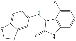 3-(2H-1,3-benzodioxol-5-ylamino)-4-bromo-2,3-dihydro-1H-indol-2-one Struktur