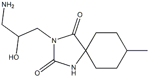 3-(3-amino-2-hydroxypropyl)-8-methyl-1,3-diazaspiro[4.5]decane-2,4-dione Struktur