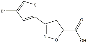 3-(4-bromothiophen-2-yl)-4,5-dihydro-1,2-oxazole-5-carboxylic acid Struktur