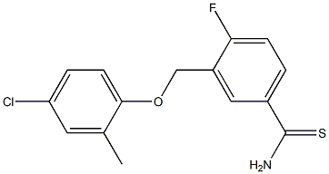 3-(4-chloro-2-methylphenoxymethyl)-4-fluorobenzene-1-carbothioamide Struktur