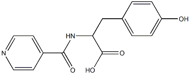 3-(4-hydroxyphenyl)-2-(isonicotinoylamino)propanoic acid Struktur