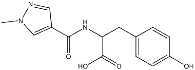 3-(4-hydroxyphenyl)-2-[(1-methyl-1H-pyrazol-4-yl)formamido]propanoic acid Struktur