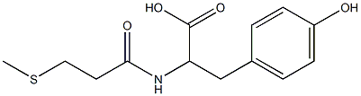 3-(4-hydroxyphenyl)-2-[3-(methylsulfanyl)propanamido]propanoic acid Struktur