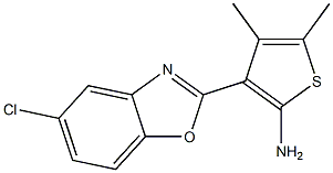 3-(5-chloro-1,3-benzoxazol-2-yl)-4,5-dimethylthiophen-2-amine Struktur