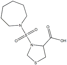 3-(azepane-1-sulfonyl)-1,3-thiazolidine-4-carboxylic acid Struktur