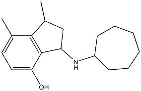 3-(cycloheptylamino)-1,7-dimethyl-2,3-dihydro-1H-inden-4-ol Struktur