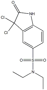 3,3-dichloro-N,N-diethyl-2-oxoindoline-5-sulfonamide Struktur