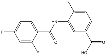 3-[(2,4-difluorobenzoyl)amino]-4-methylbenzoic acid Struktur