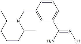 3-[(2,6-dimethylpiperidin-1-yl)methyl]-N'-hydroxybenzenecarboximidamide Struktur