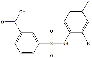 3-[(2-bromo-4-methylphenyl)sulfamoyl]benzoic acid Struktur