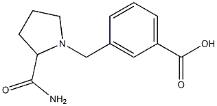 3-[(2-carbamoylpyrrolidin-1-yl)methyl]benzoic acid Struktur