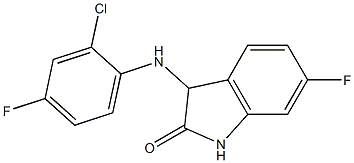 3-[(2-chloro-4-fluorophenyl)amino]-6-fluoro-2,3-dihydro-1H-indol-2-one Struktur