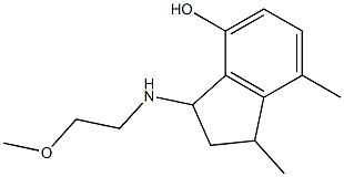 3-[(2-methoxyethyl)amino]-1,7-dimethyl-2,3-dihydro-1H-inden-4-ol Struktur