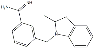 3-[(2-methyl-2,3-dihydro-1H-indol-1-yl)methyl]benzenecarboximidamide Struktur