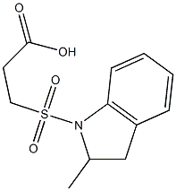 3-[(2-methyl-2,3-dihydro-1H-indole-1-)sulfonyl]propanoic acid Struktur