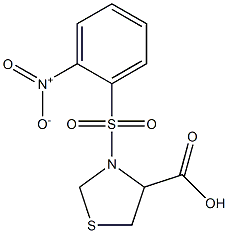 3-[(2-nitrobenzene)sulfonyl]-1,3-thiazolidine-4-carboxylic acid Struktur