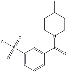 3-[(4-methylpiperidin-1-yl)carbonyl]benzene-1-sulfonyl chloride Struktur