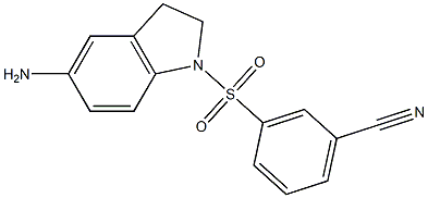 3-[(5-amino-2,3-dihydro-1H-indole-1-)sulfonyl]benzonitrile Struktur