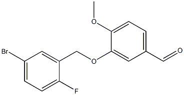 3-[(5-bromo-2-fluorobenzyl)oxy]-4-methoxybenzaldehyde Struktur