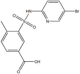 3-[(5-bromopyridin-2-yl)sulfamoyl]-4-methylbenzoic acid Struktur