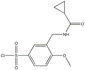 3-[(cyclopropylformamido)methyl]-4-methoxybenzene-1-sulfonyl chloride Struktur