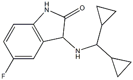 3-[(dicyclopropylmethyl)amino]-5-fluoro-2,3-dihydro-1H-indol-2-one Struktur