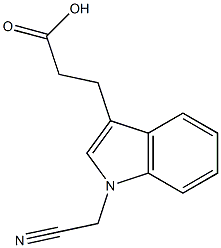 3-[1-(cyanomethyl)-1H-indol-3-yl]propanoic acid Struktur