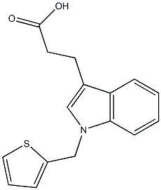 3-[1-(thiophen-2-ylmethyl)-1H-indol-3-yl]propanoic acid Struktur