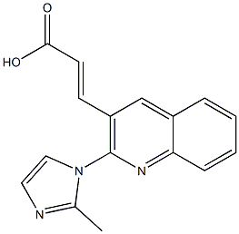 3-[2-(2-methyl-1H-imidazol-1-yl)quinolin-3-yl]prop-2-enoic acid Struktur