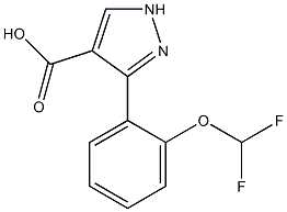 3-[2-(difluoromethoxy)phenyl]-1H-pyrazole-4-carboxylic acid Struktur