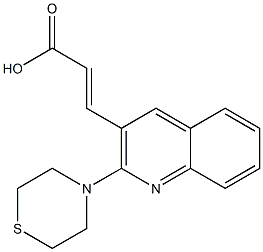 3-[2-(thiomorpholin-4-yl)quinolin-3-yl]prop-2-enoic acid Struktur