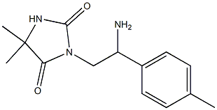 3-[2-amino-2-(4-methylphenyl)ethyl]-5,5-dimethylimidazolidine-2,4-dione Struktur