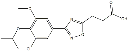 3-[3-(3-chloro-4-isopropoxy-5-methoxyphenyl)-1,2,4-oxadiazol-5-yl]propanoic acid Struktur