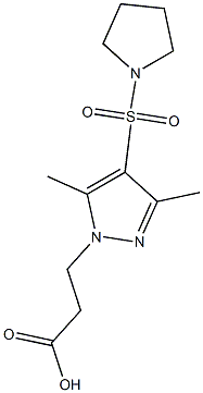 3-[3,5-dimethyl-4-(pyrrolidin-1-ylsulfonyl)-1H-pyrazol-1-yl]propanoic acid Struktur