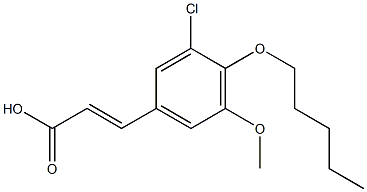 3-[3-chloro-5-methoxy-4-(pentyloxy)phenyl]prop-2-enoic acid Struktur