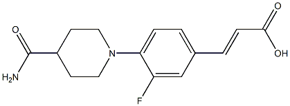 3-[4-(4-carbamoylpiperidin-1-yl)-3-fluorophenyl]prop-2-enoic acid Struktur