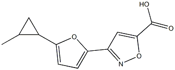 3-[5-(2-methylcyclopropyl)furan-2-yl]-1,2-oxazole-5-carboxylic acid Struktur