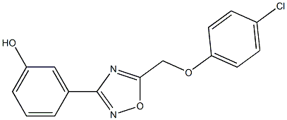 3-[5-(4-chlorophenoxymethyl)-1,2,4-oxadiazol-3-yl]phenol Struktur