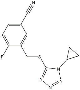 3-{[(1-cyclopropyl-1H-1,2,3,4-tetrazol-5-yl)sulfanyl]methyl}-4-fluorobenzonitrile Struktur