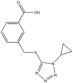 3-{[(1-cyclopropyl-1H-tetrazol-5-yl)thio]methyl}benzoic acid Struktur