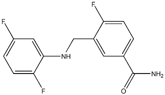 3-{[(2,5-difluorophenyl)amino]methyl}-4-fluorobenzamide Struktur