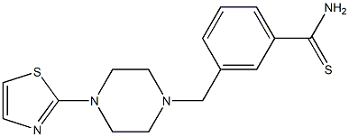 3-{[4-(1,3-thiazol-2-yl)piperazin-1-yl]methyl}benzene-1-carbothioamide Struktur