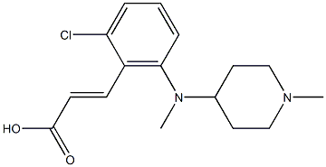 3-{2-chloro-6-[methyl(1-methylpiperidin-4-yl)amino]phenyl}prop-2-enoic acid Struktur