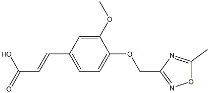 3-{3-methoxy-4-[(5-methyl-1,2,4-oxadiazol-3-yl)methoxy]phenyl}prop-2-enoic acid Struktur